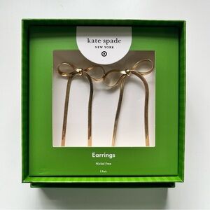Kate Spade Gold Bow Ribbon Earrings